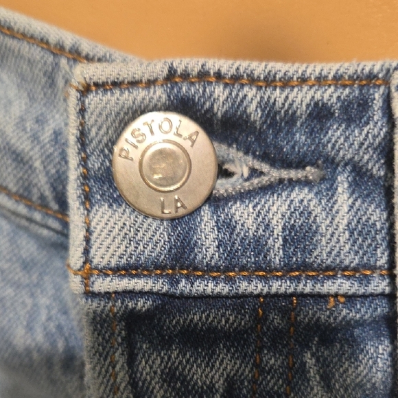 Pistola Ripped Light Blue Cropped Jeans - Picture 5 of 10